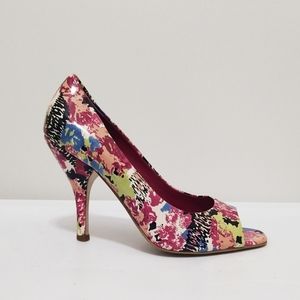 BCBGeneration Ariel Multi Patent Peep Toe Pumps